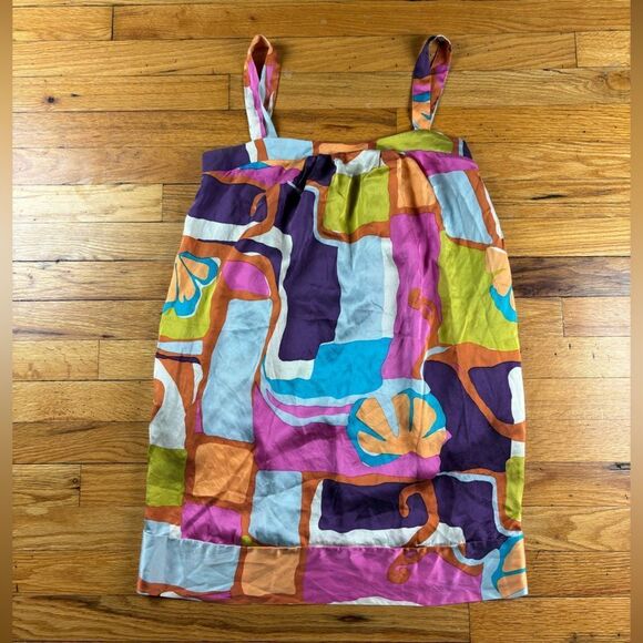 Alice & Trixie 100% Silk Geometric psychedelic Dress Size M - Picture 2 of 7